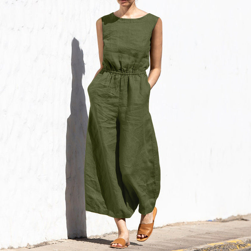 Angela - Ärmelloser, lässiger Jumpsuit für Frauen