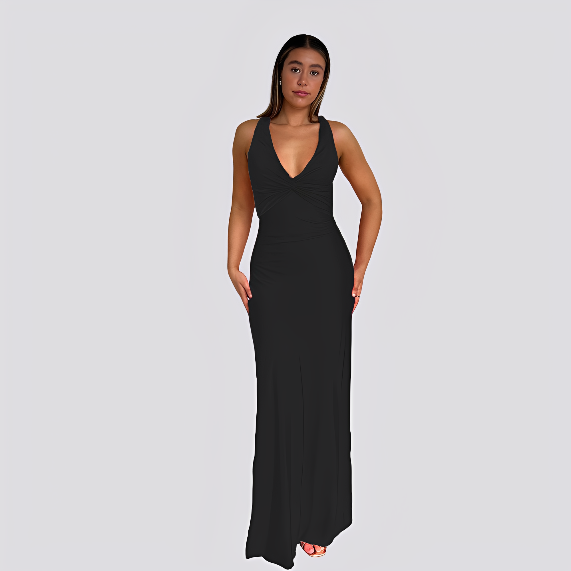 Caroline - Stilvolles Maxikleid mit V-Ausschnitt für Damen