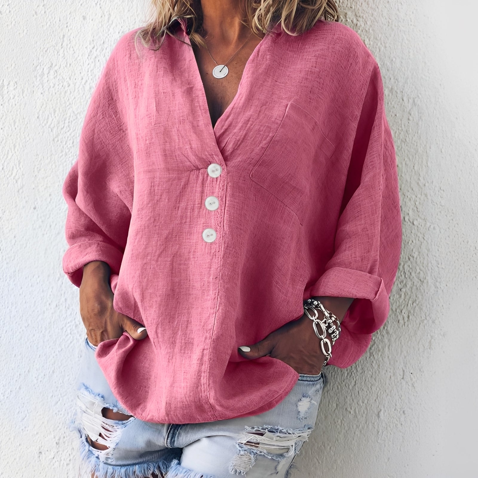 Sandra - Weites Langarmhemd für Frauen