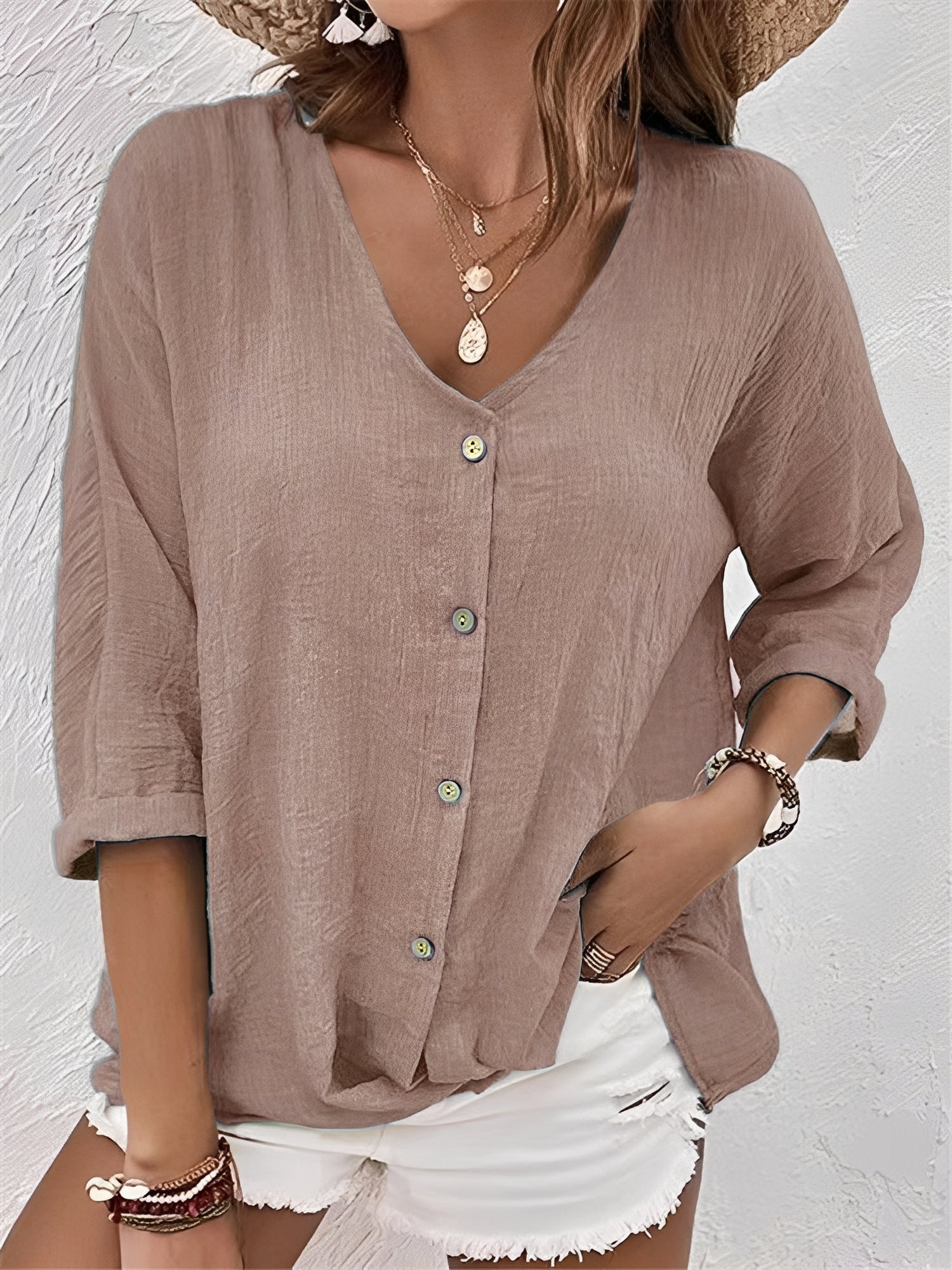 Belle - Bequemes Damen-Shirt mit V-Ausschnitt