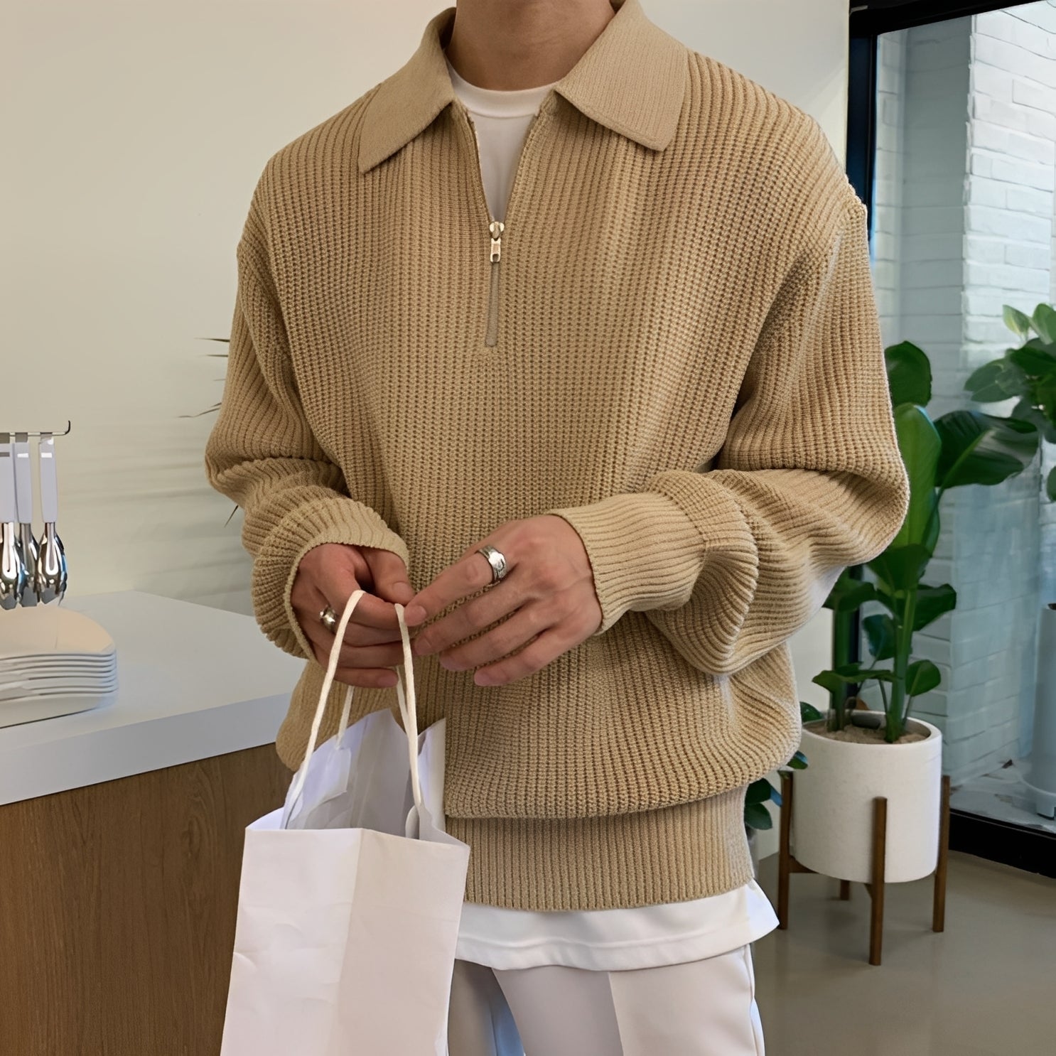 Archie - Weit geschnittener Oversize-Strickpullover für Herren