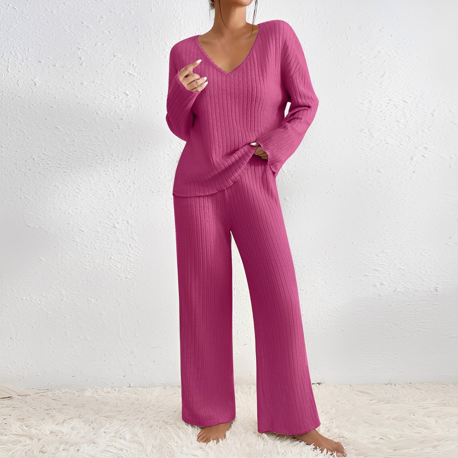 Carly - Zeitgemäßes gestricktes Set für Frauen, bestehend aus zwei Teilen