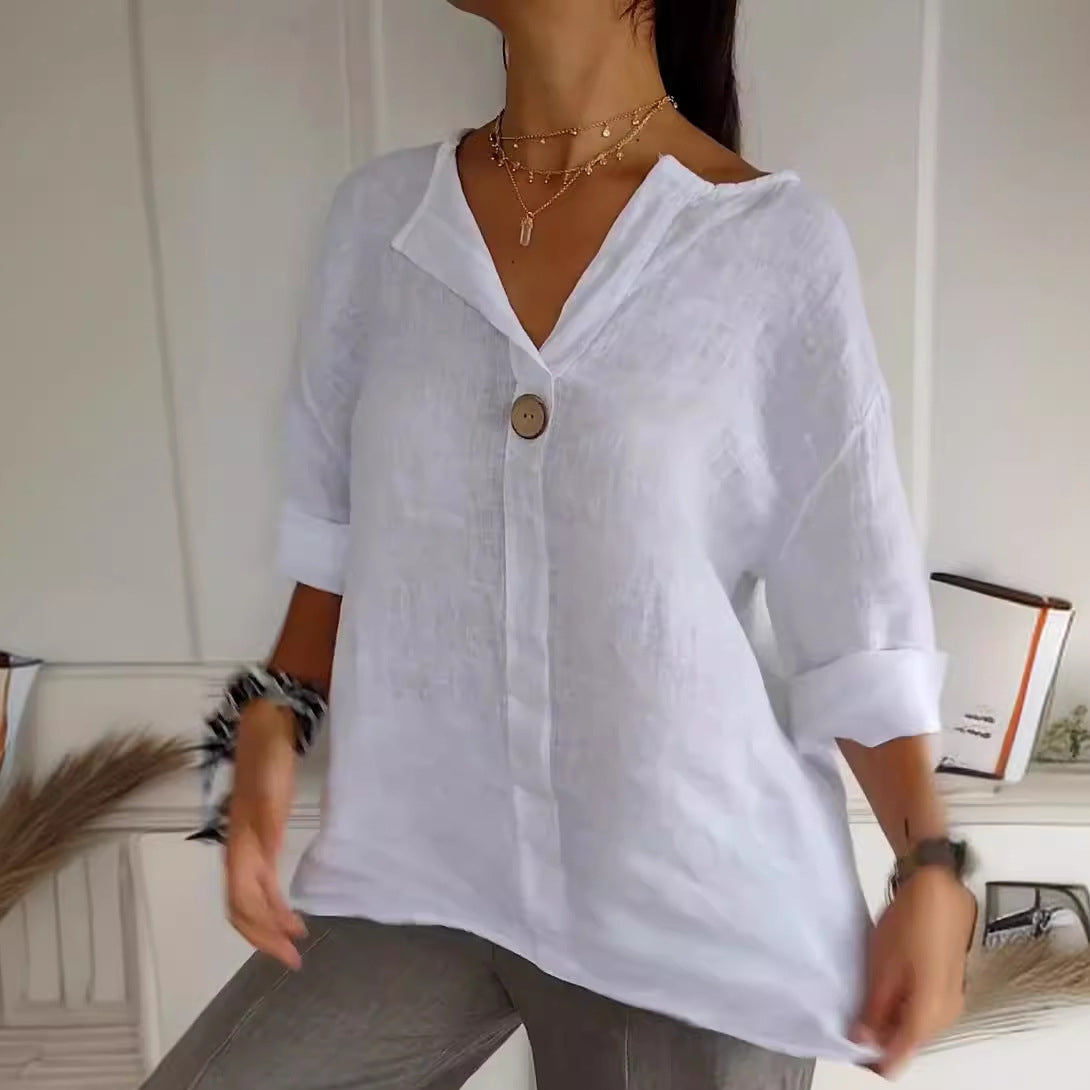 Arabella - Damenbluse mit lockerem Schnitt und V-Ausschnitt
