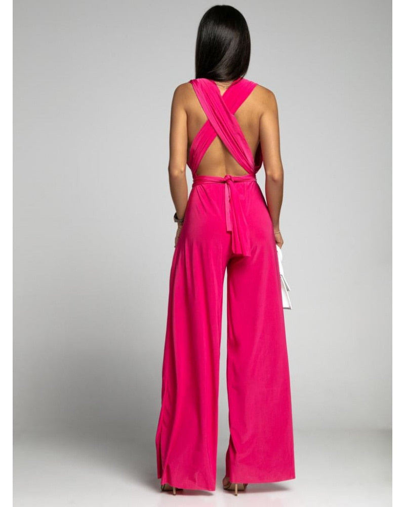 FlairFashion - Ärmelloser Jumpsuit mit schmeichelhaftem V-Ausschnitt