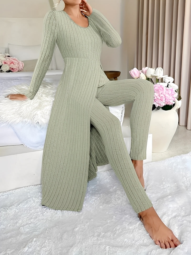 Lisabet - Elegantes Damen-Set aus weichem Rippstoff