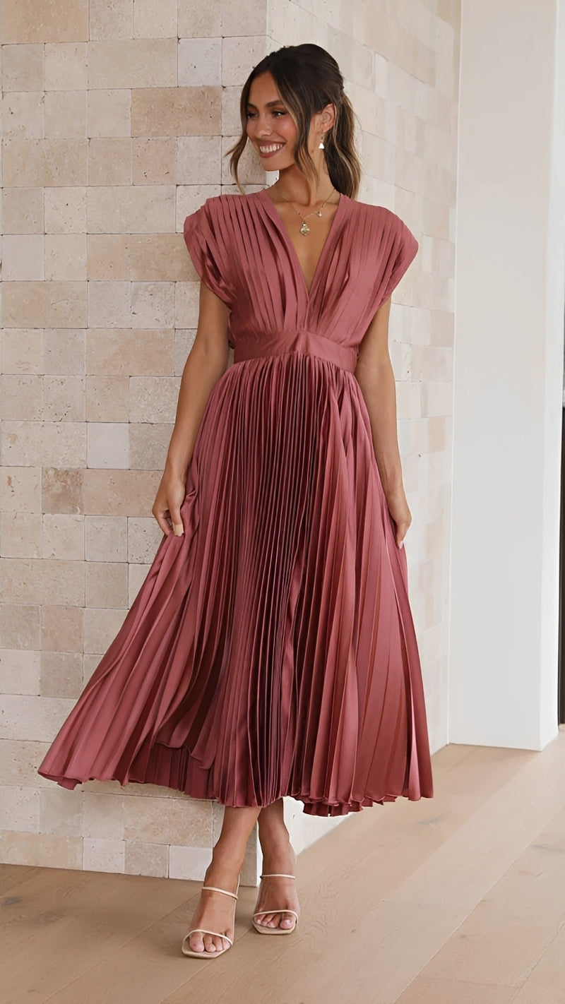 Alexia - Elegantes Midikleid für Damen mit V-Ausschnitt