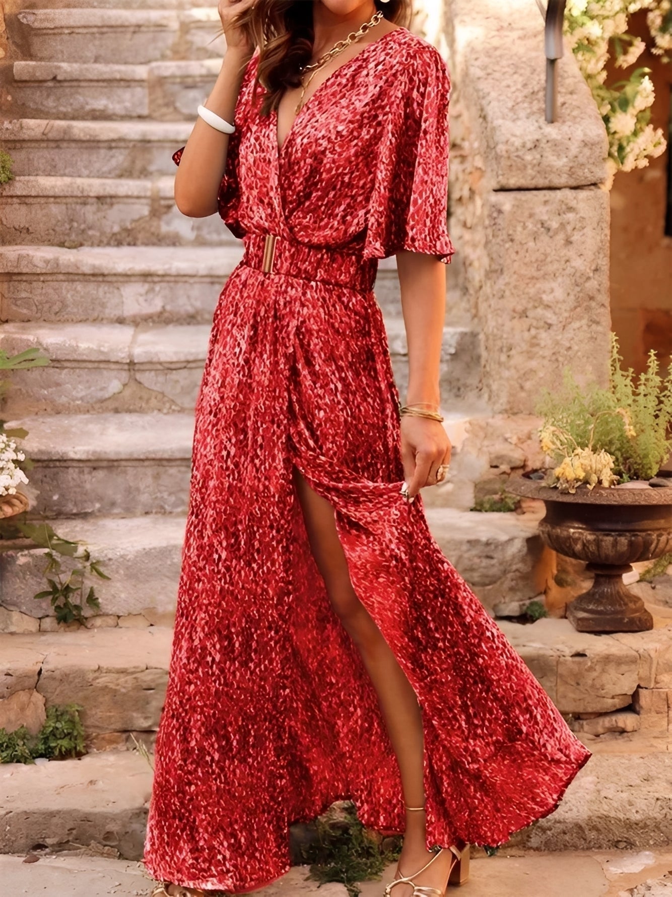 Rina - Elegantes, fließendes Damenkleid