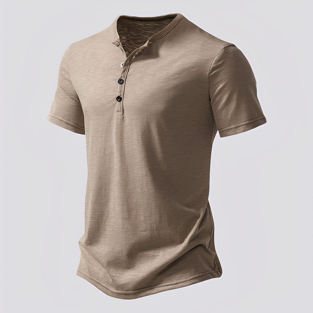 David - Herren-T-Shirt im komfortablen Design mit Knöpfen