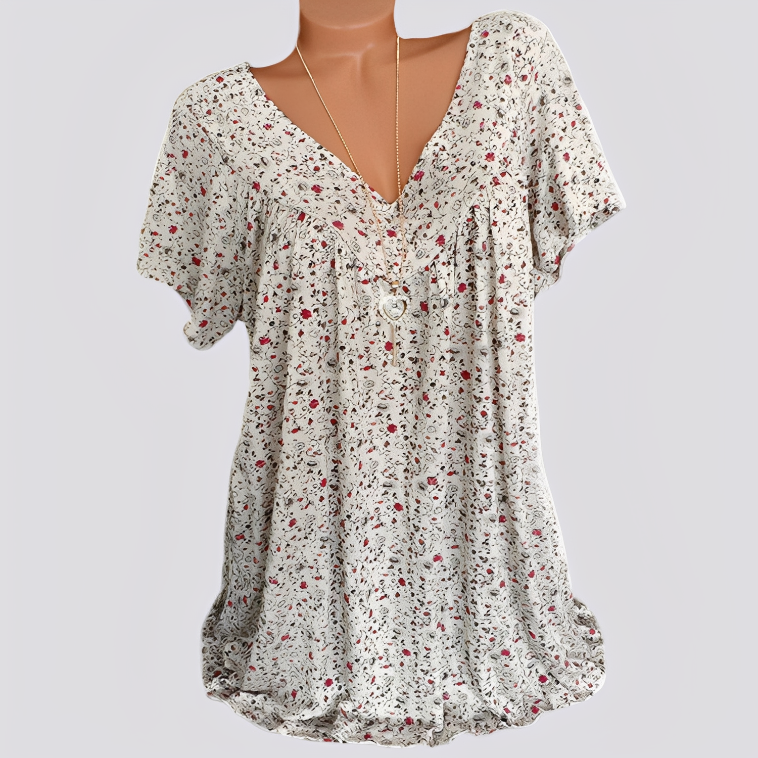 Claudia - Modische, locker geschnittene Bluse mit Blumenmotiv für Damen