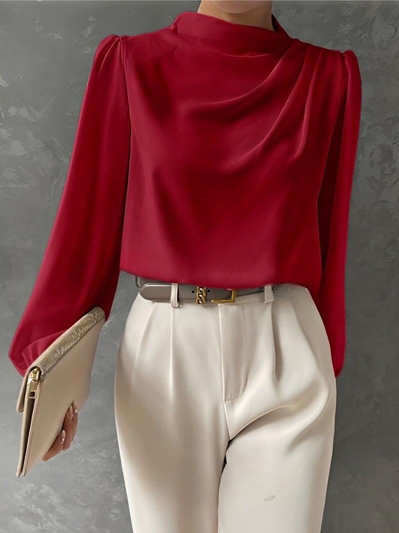 Meghan - Schicke Damenbluse aus plissiertem Satin
