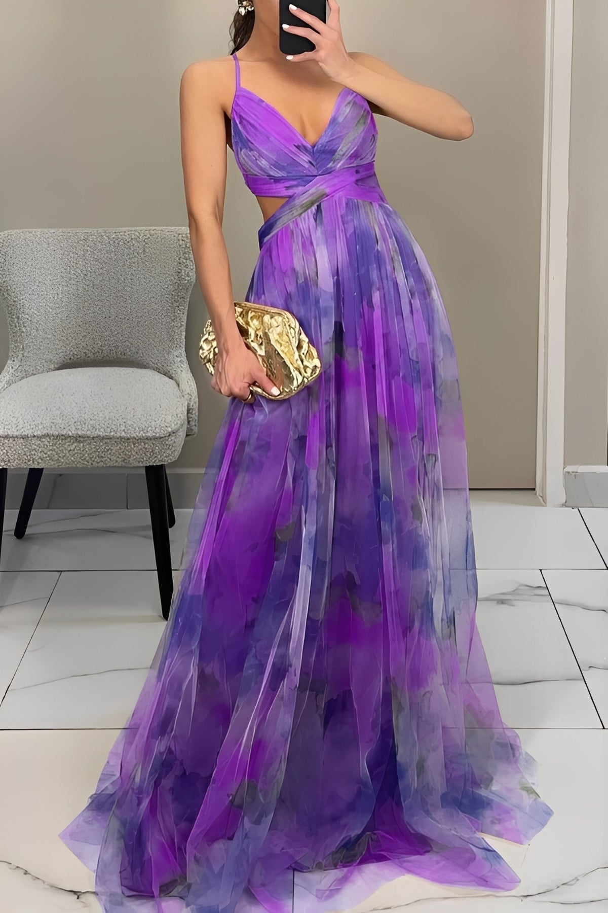 Olivia - Damen-Maxikleid mit stilvollem Blumenmuster
