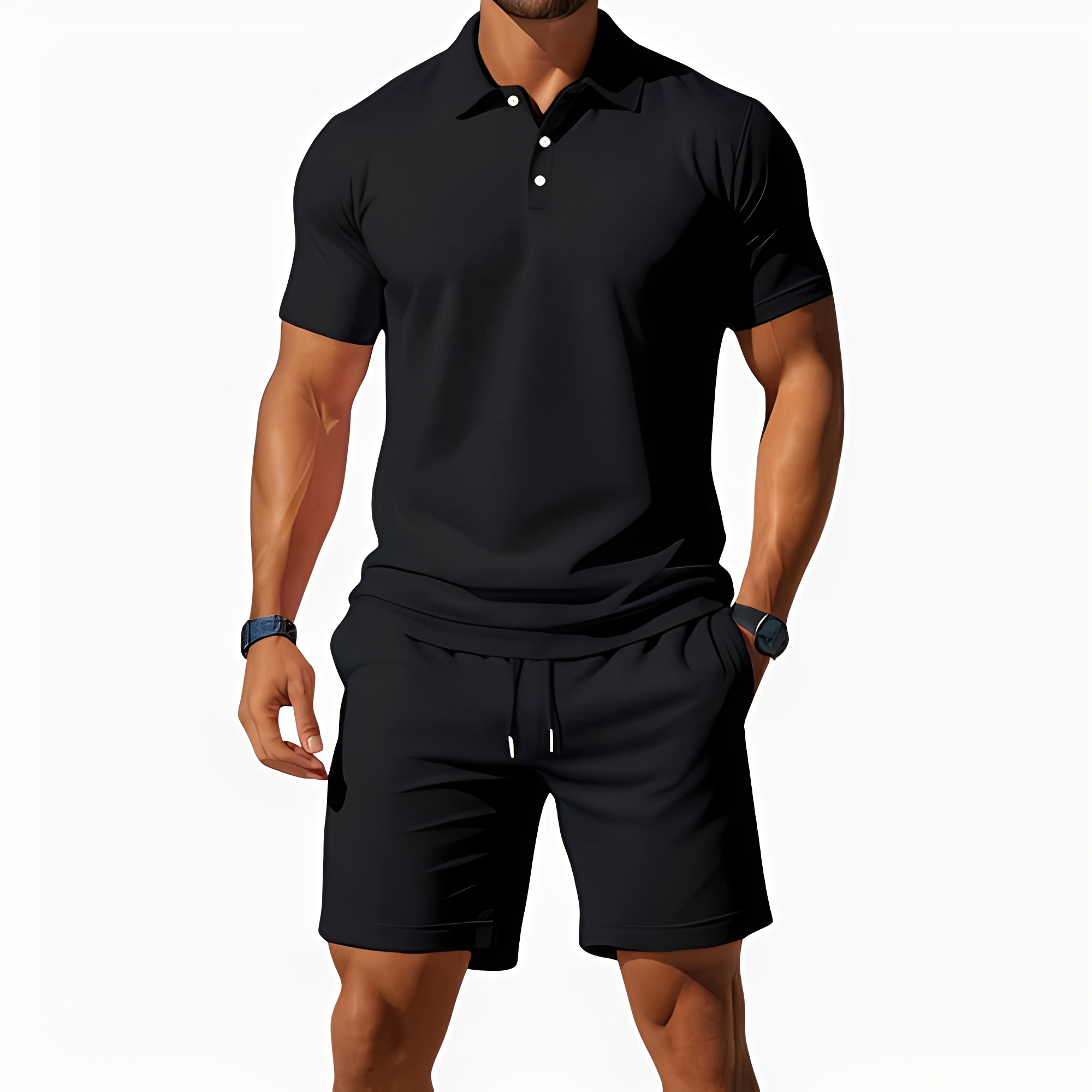 Aldrin - Trendiges Polo- und Shorts-Set für Männer