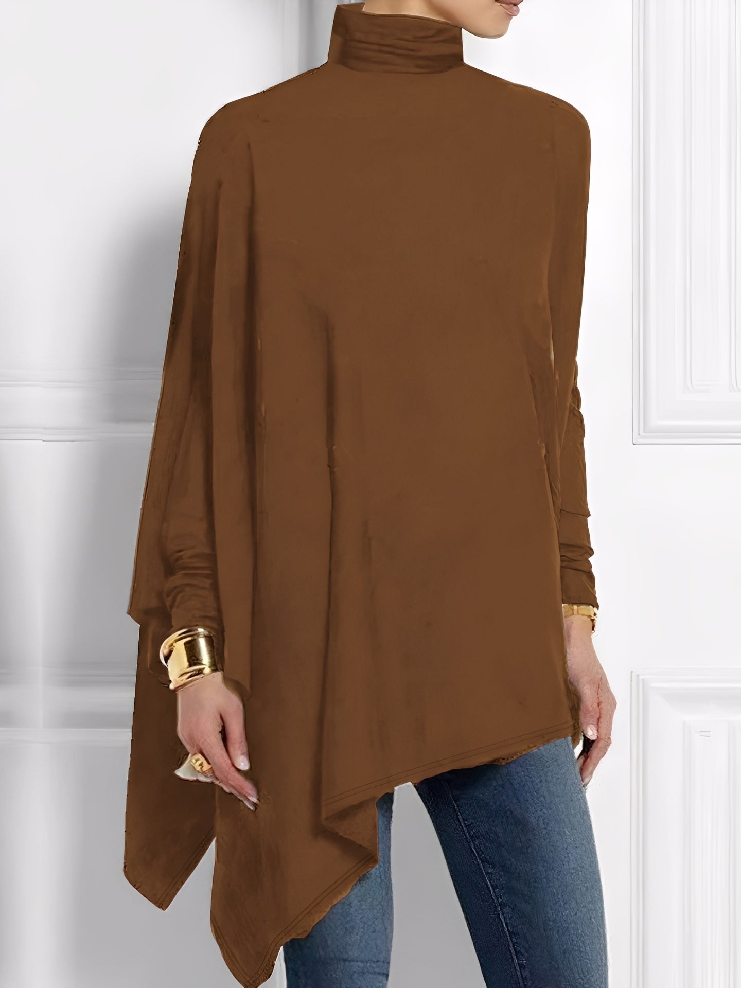 Kalysta - Modernes Fleece-Top mit schiefem Design für Frauen