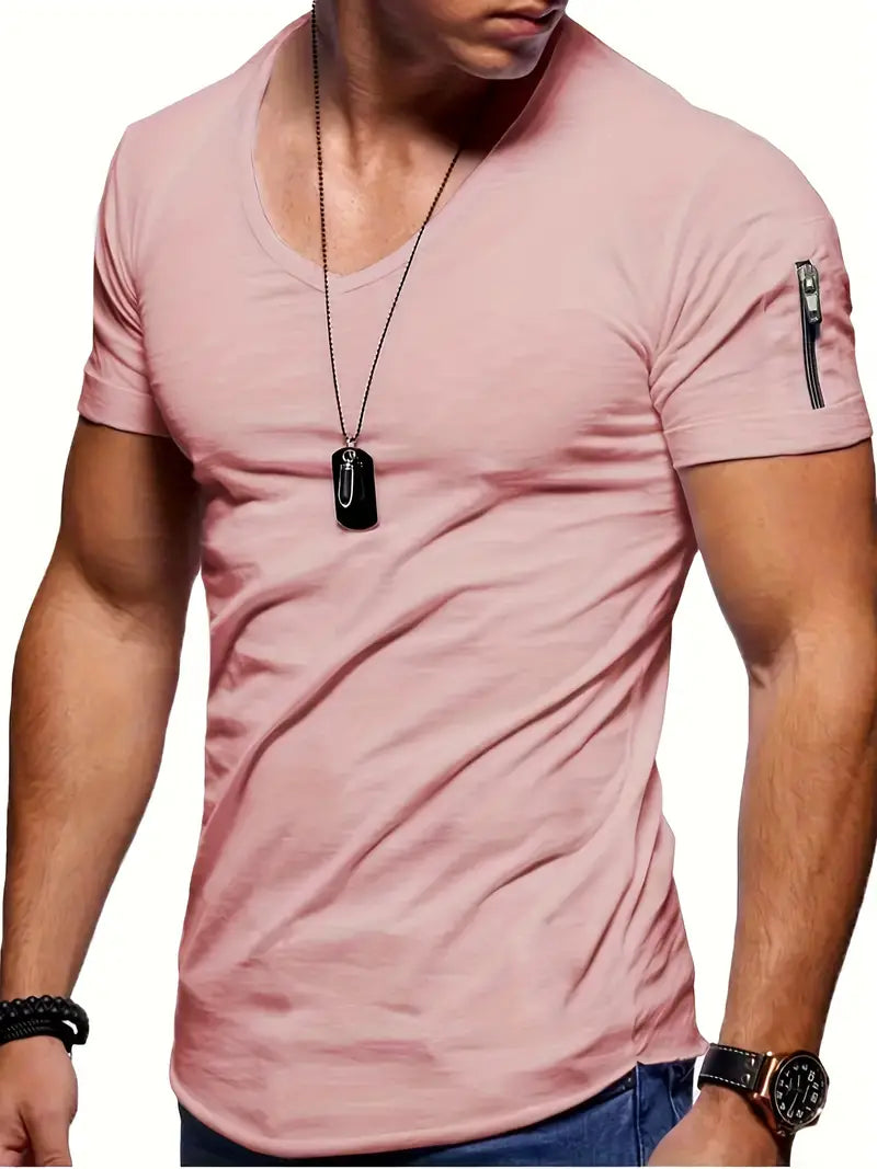 James - Herren V-Ausschnitt T-Shirt, komfortabler Stil
