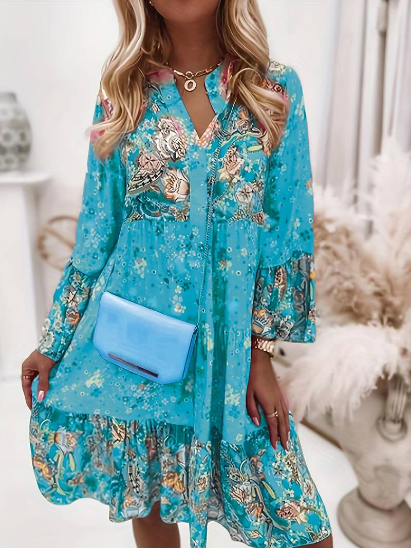 Liora – Boho-Kleid mit lockerem Schnitt und floraler Eleganz