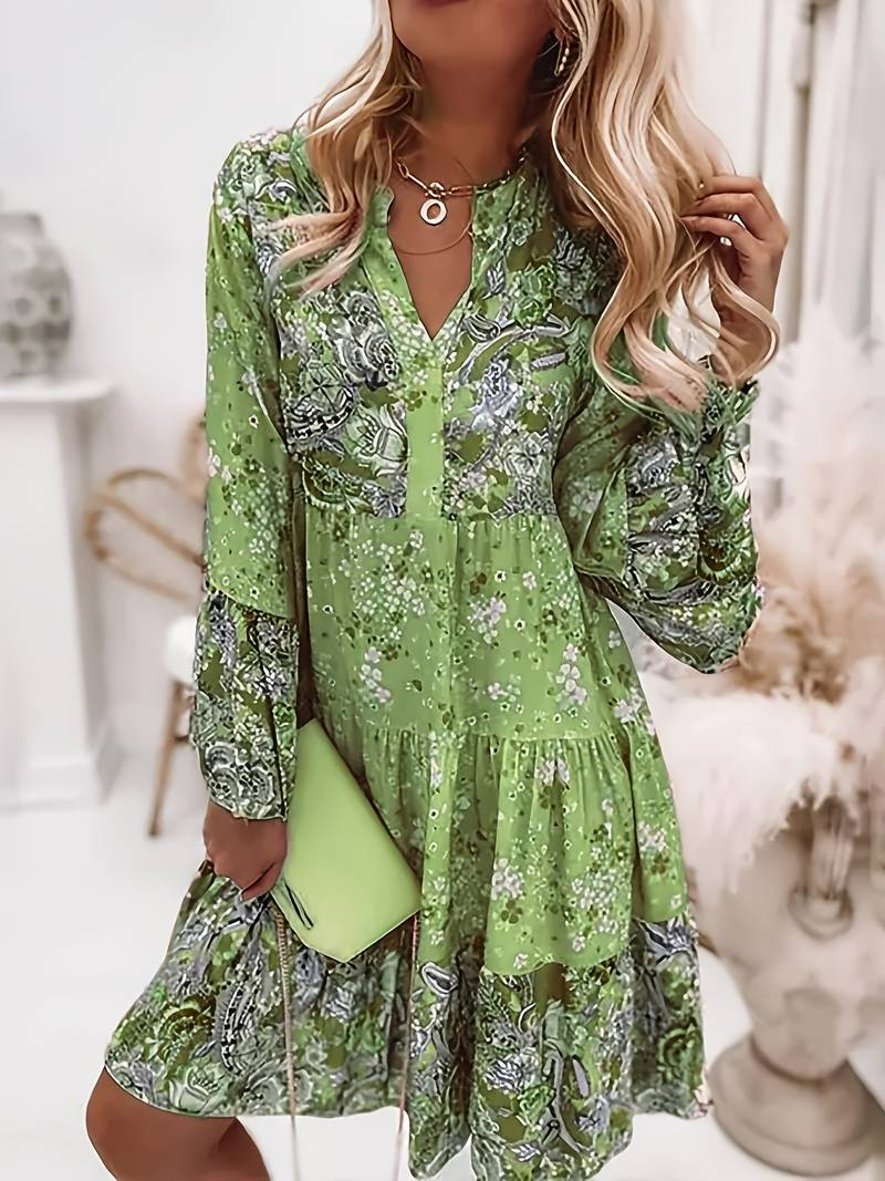 Liora – Boho-Kleid mit lockerem Schnitt und floraler Eleganz