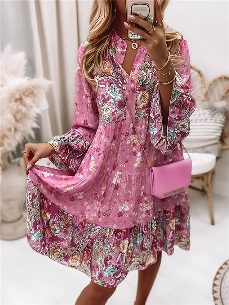 Liora – Boho-Kleid mit lockerem Schnitt und floraler Eleganz