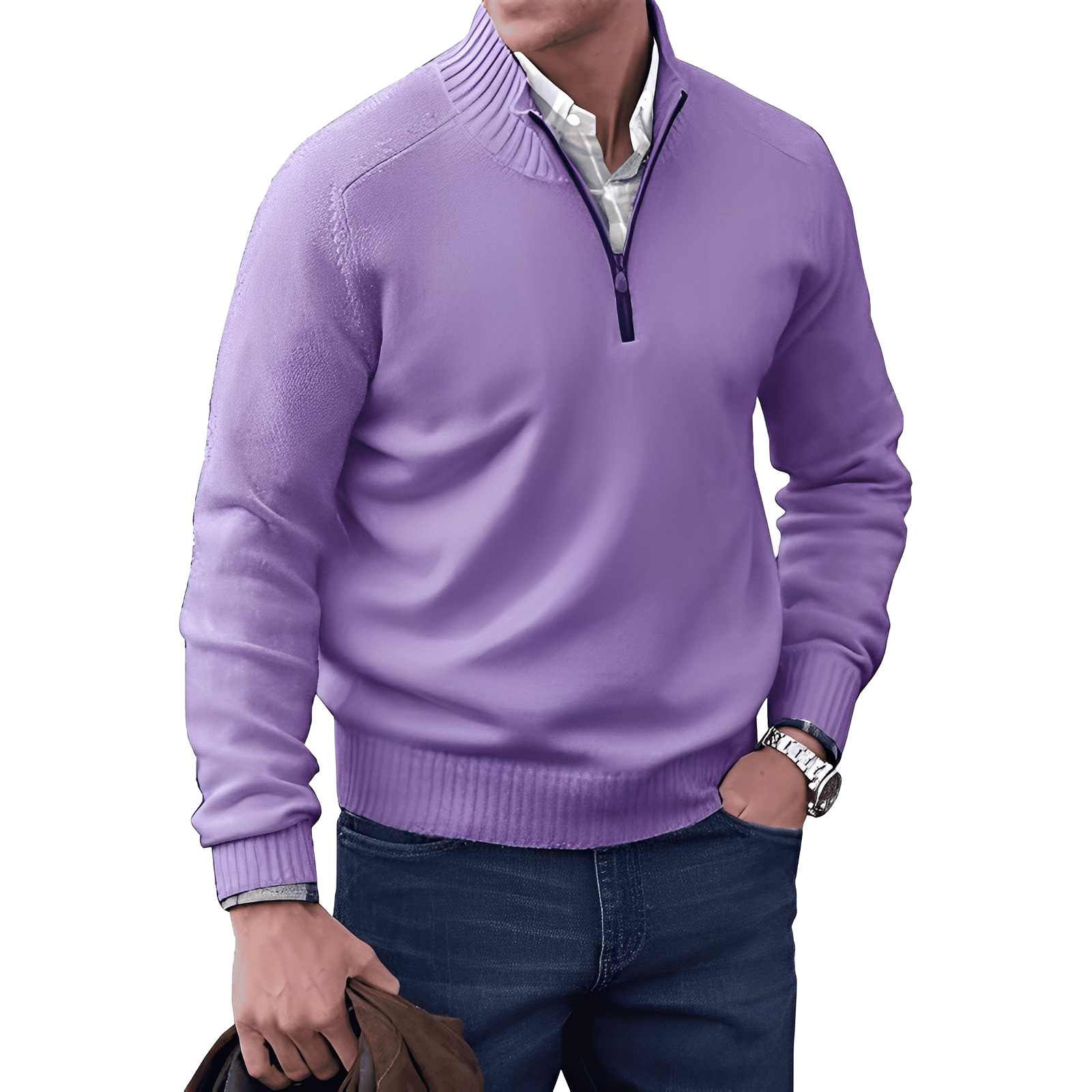 Khirvy - Stilvoller Halbzip-Pullover für Herren