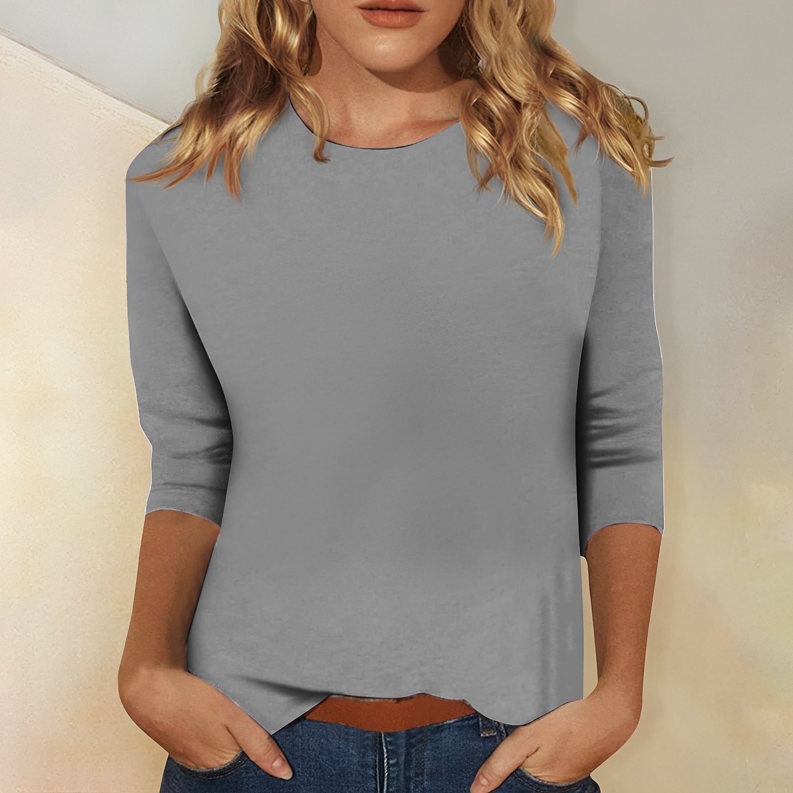 Kathryn - Damen Shirt mit 3/4-Ärmeln, locker