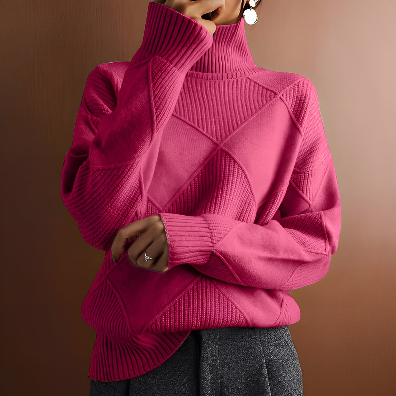 Mariette - Damen Oversize-Rollkragenpullover für den Winter