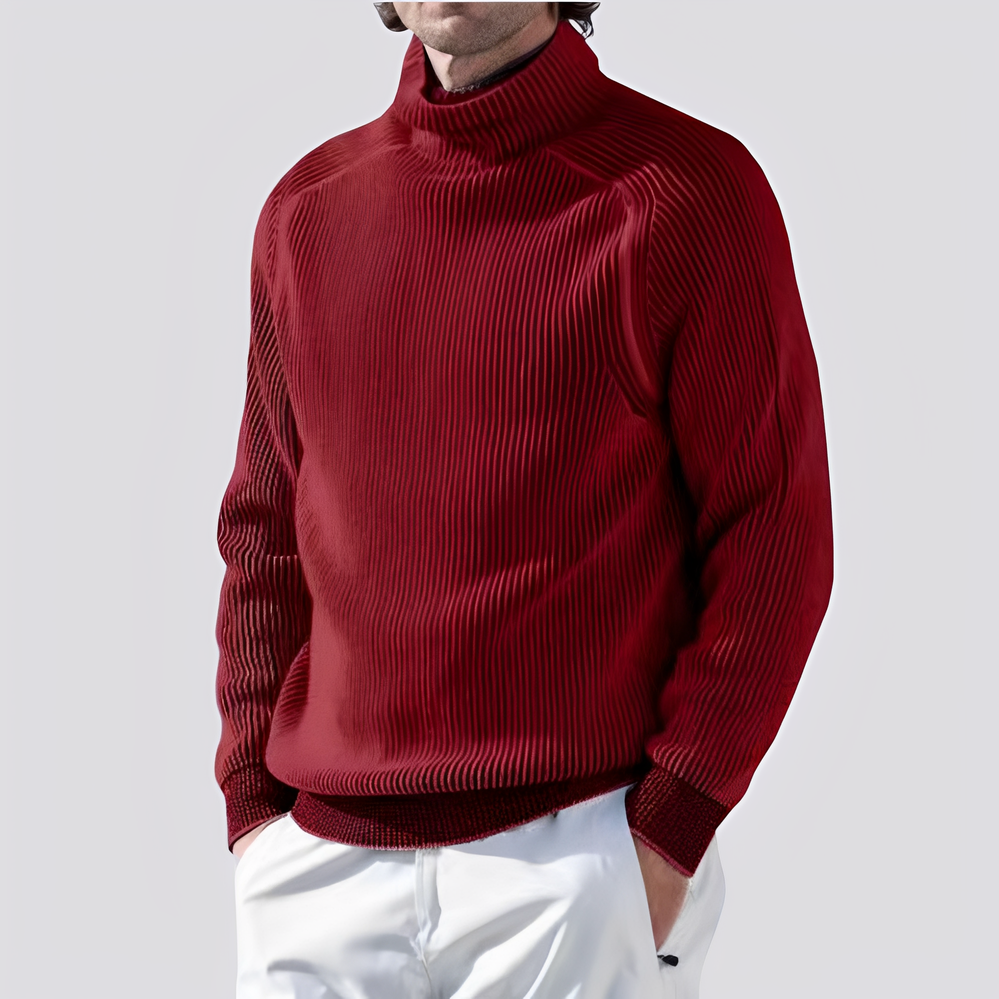 Zack - Herren-Strickpullover mit Rippdesign, warm und trendy