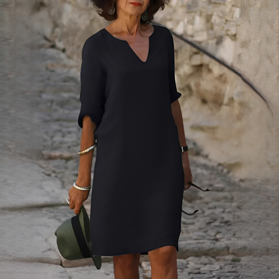Carren - Stilvolles V-Ausschnitt-Kleid für Frauen