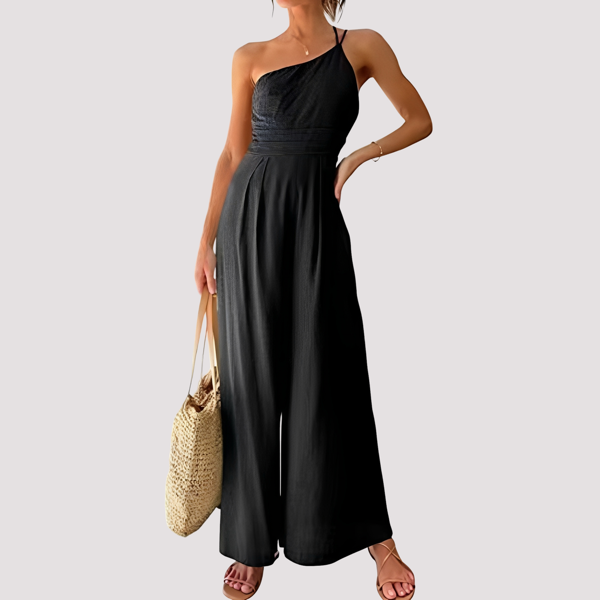 Carla - Schicker Jumpsuit für Damen mit einem Schulterträger und weitem Bein