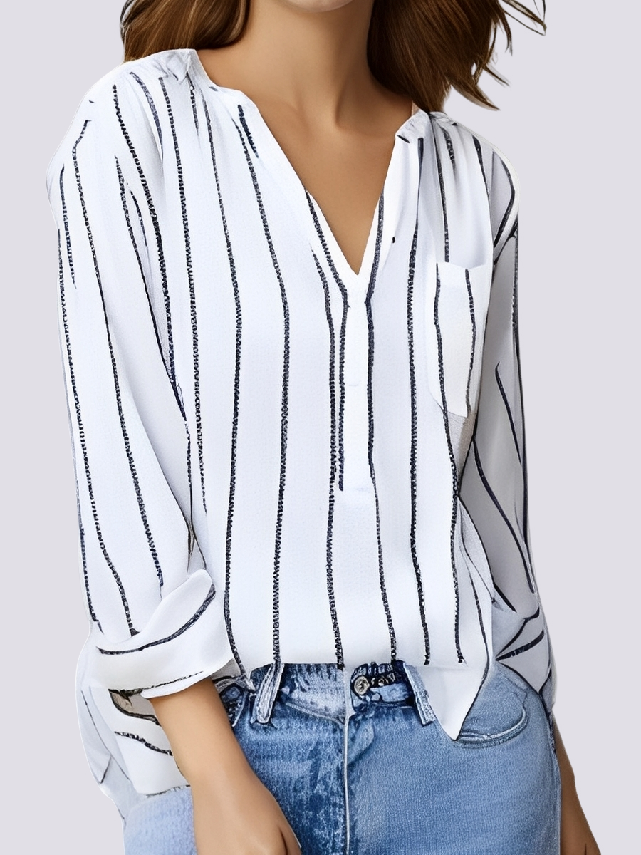 Mollie - Bequeme gestreifte Damenbluse