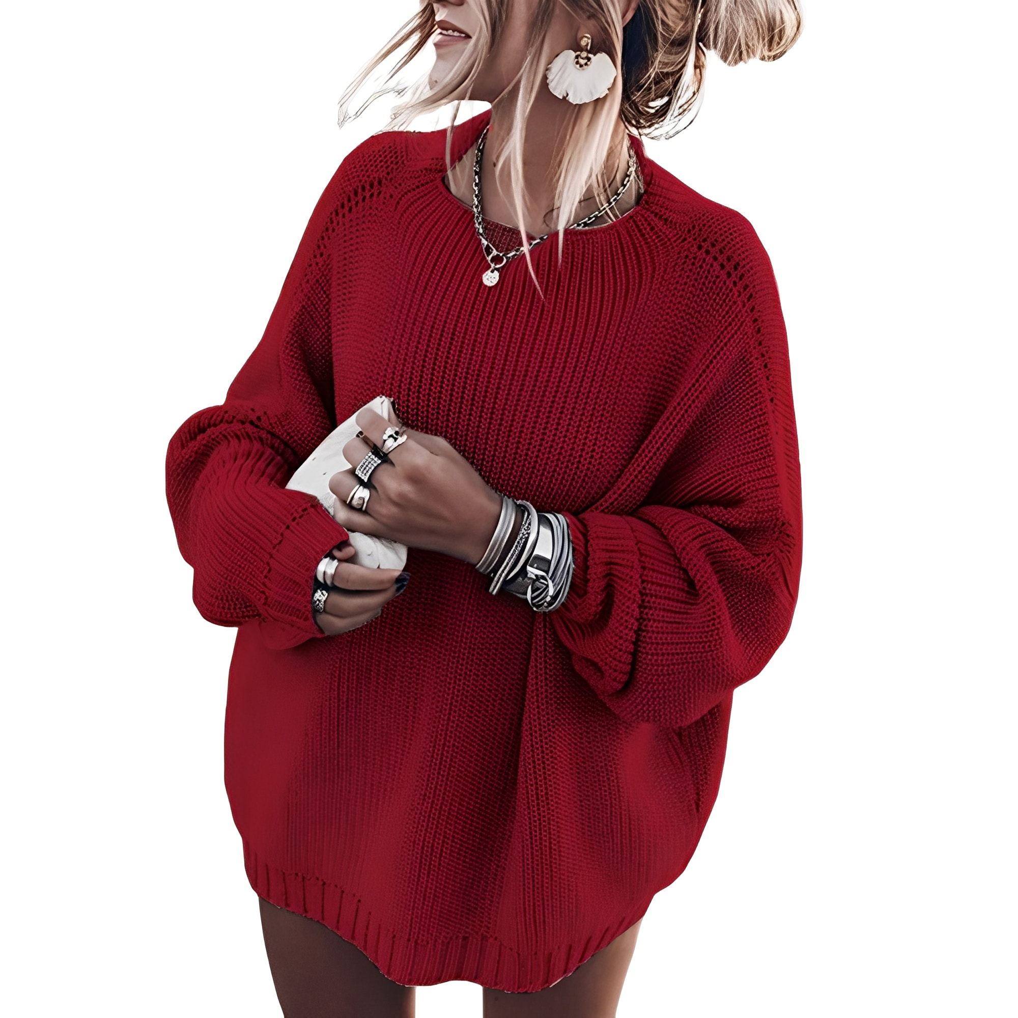 Gisselle - Damenpullover im lockeren Grobstrick-Stil