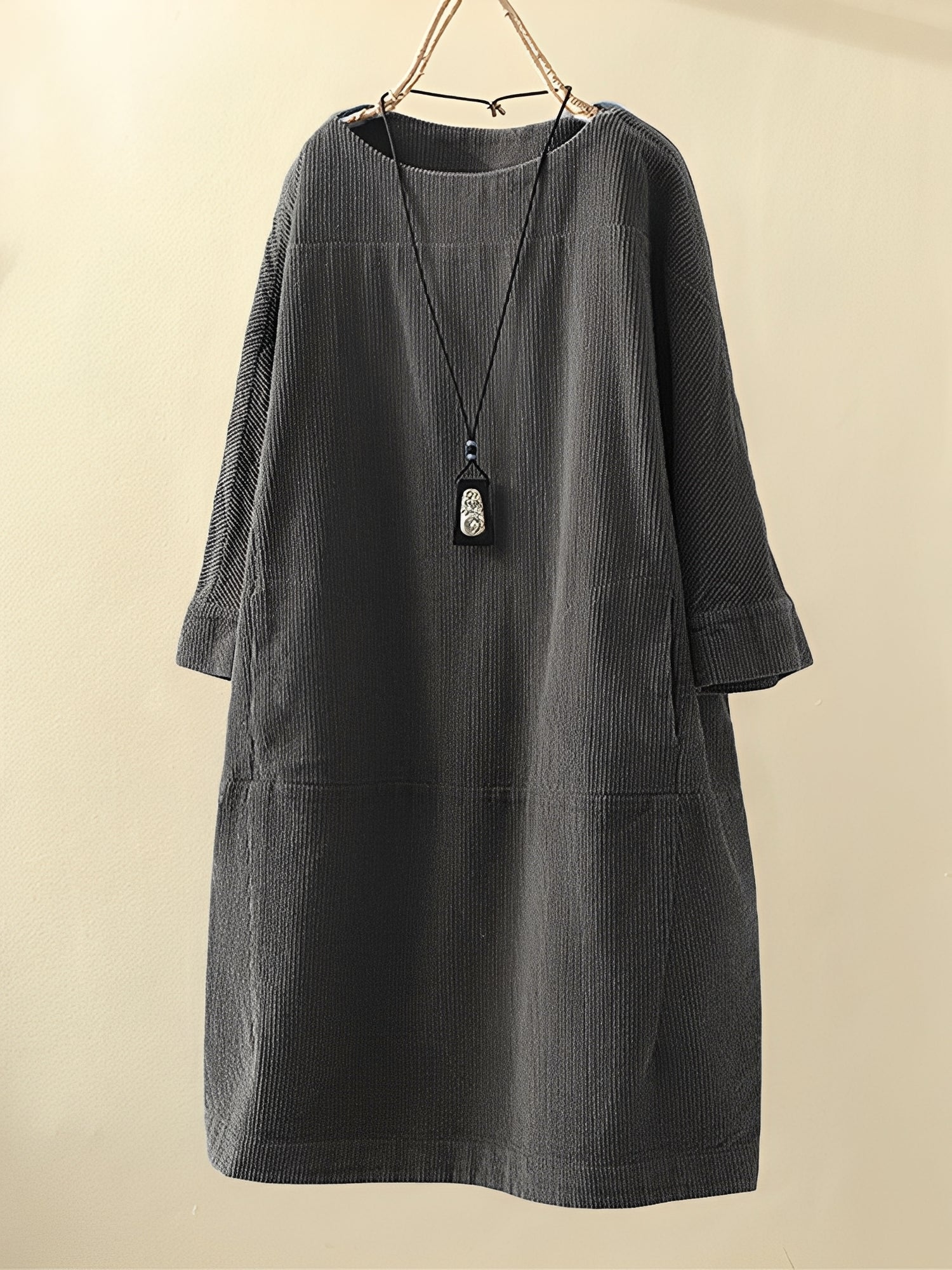 Ellen - Bequemes Cord-A-Linien-Kleid für Damen
