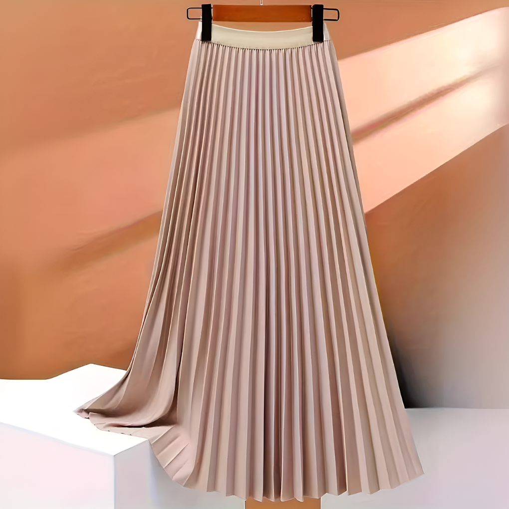 Inez – Hochtaillierter, plissierter Midirock