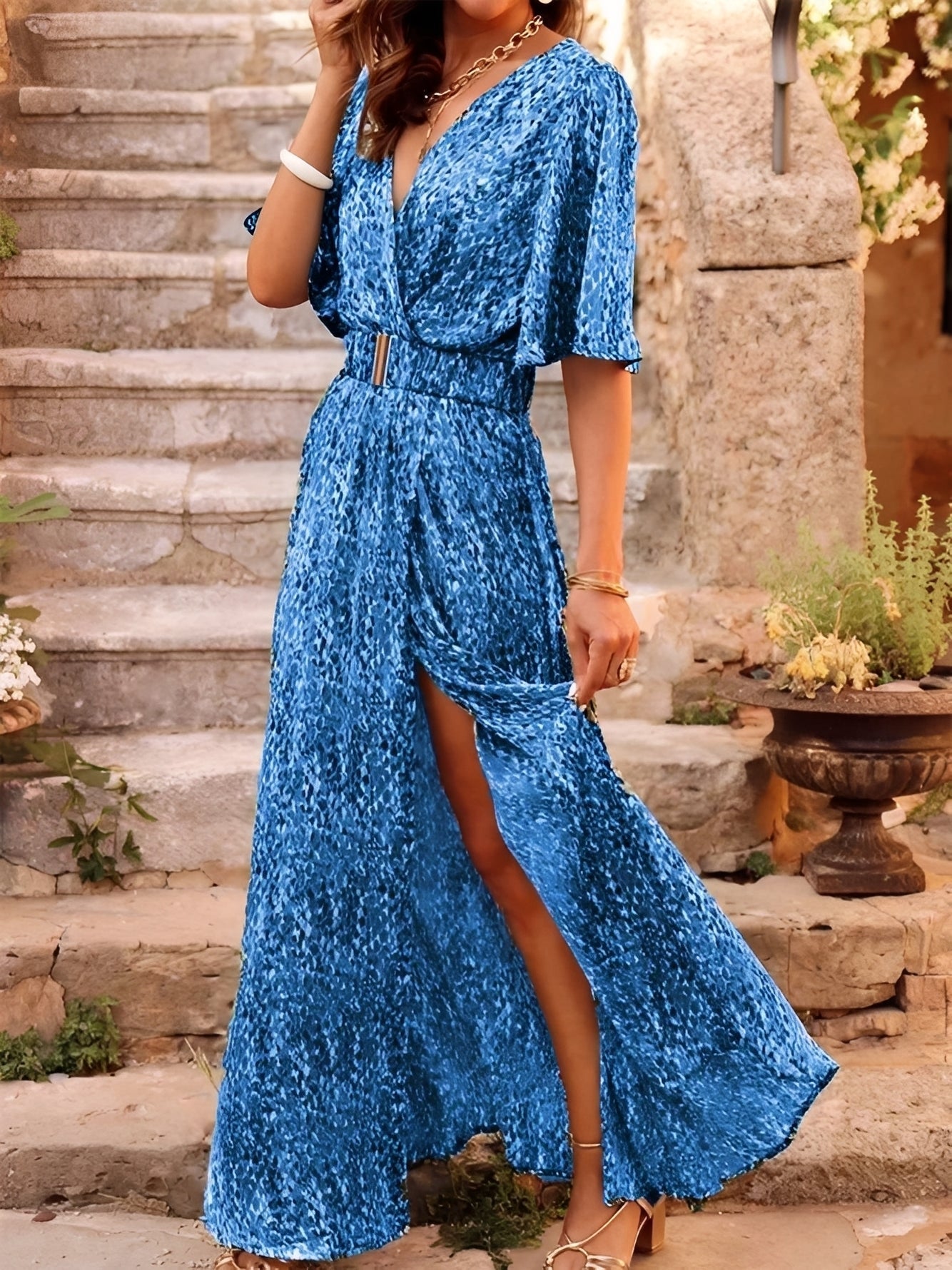 Rina - Elegantes, fließendes Damenkleid