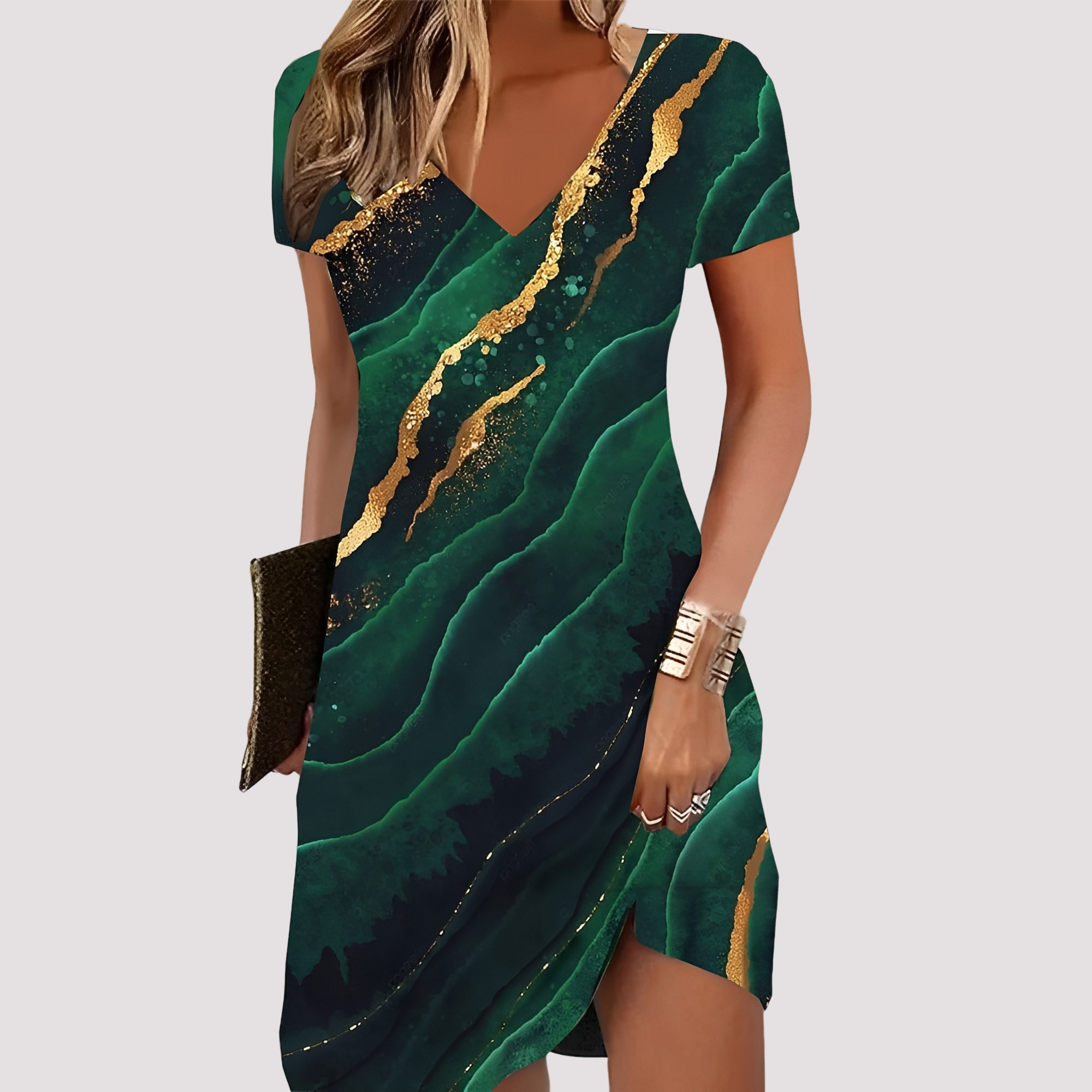 Maggy - Luftiges Damen-Boho-Kleid mit V-Ausschnitt