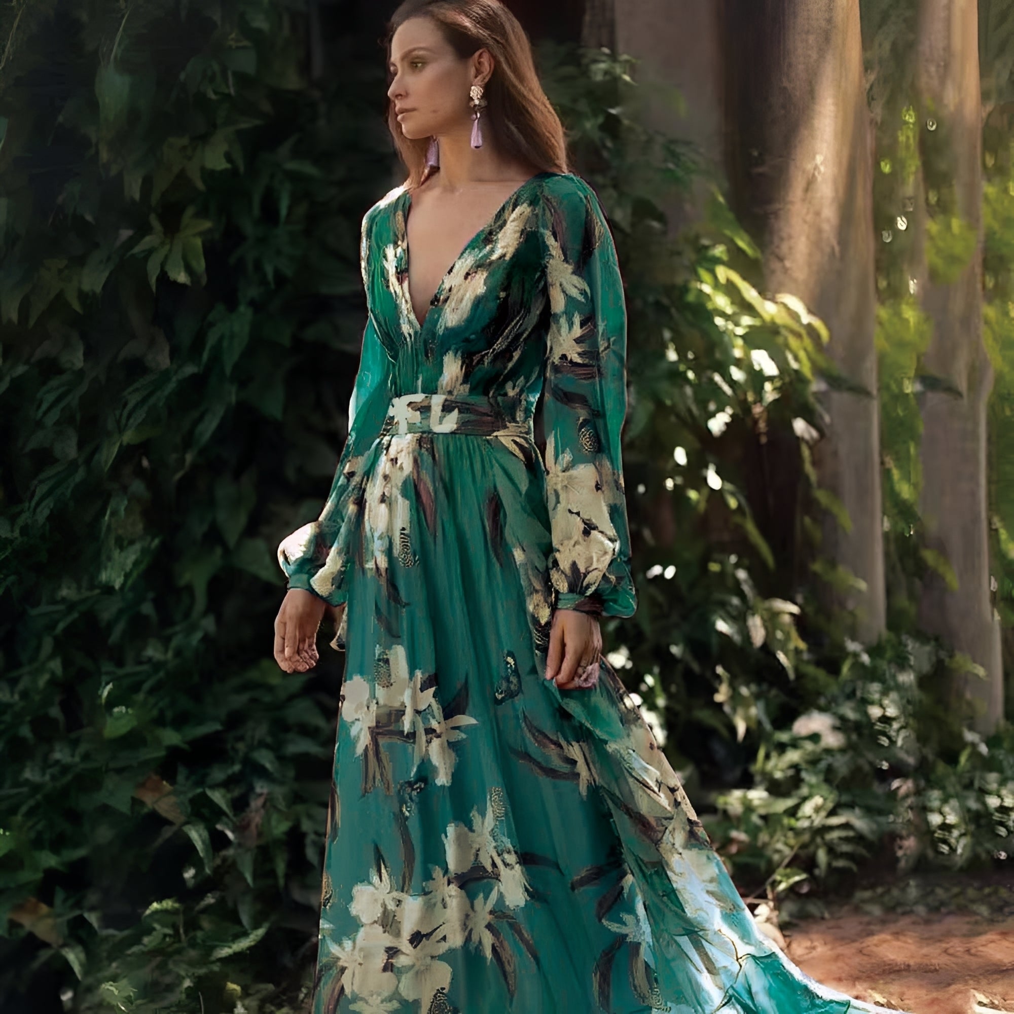 Becca - Elegantes Chiffonkleid mit Blumenmotiv für Damen