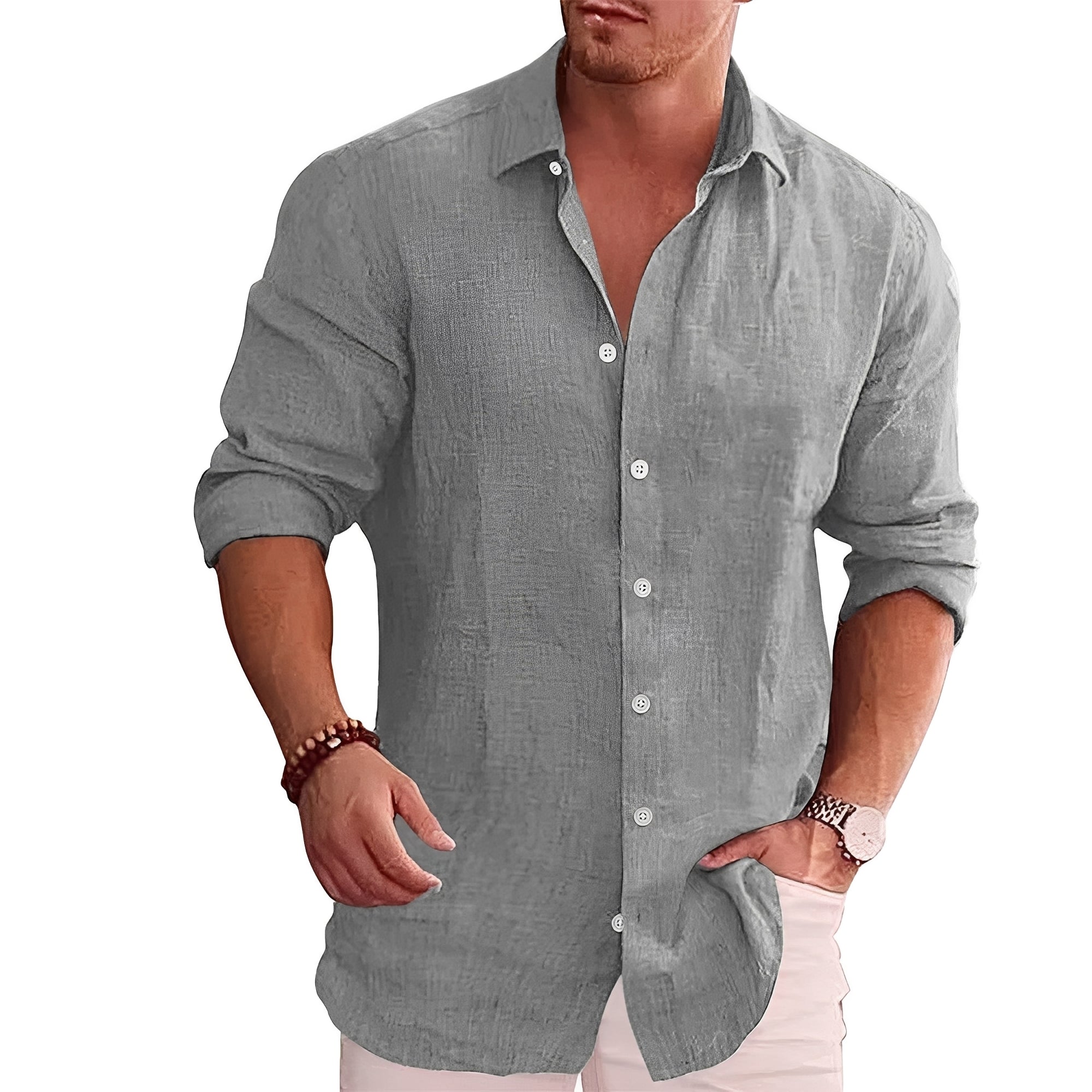 Louis - Angenehmes Slim-Fit-Hemd mit langen Ärmeln für Männer