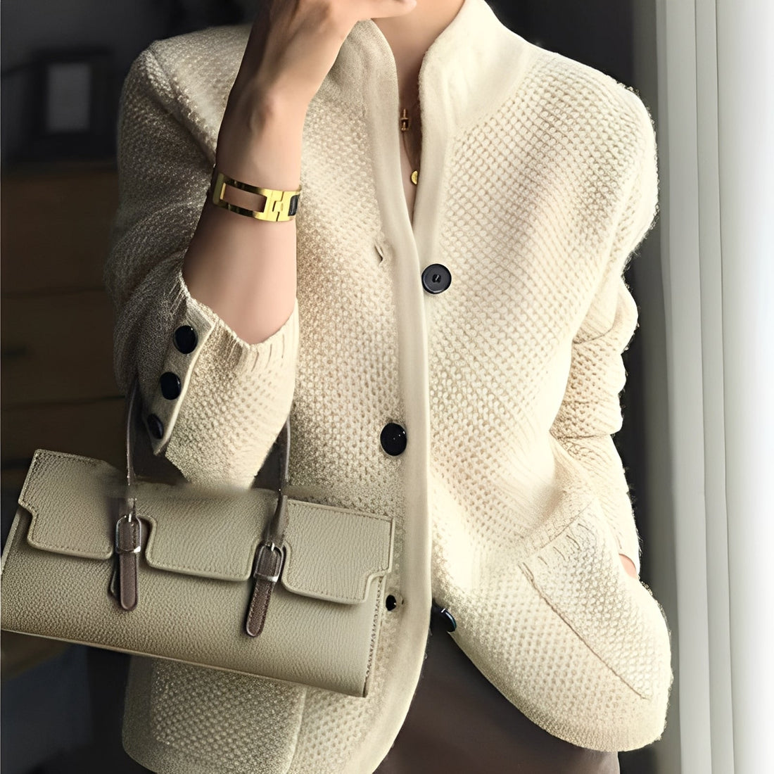 Arlette - Damenstrickjacke mit Knöpfen