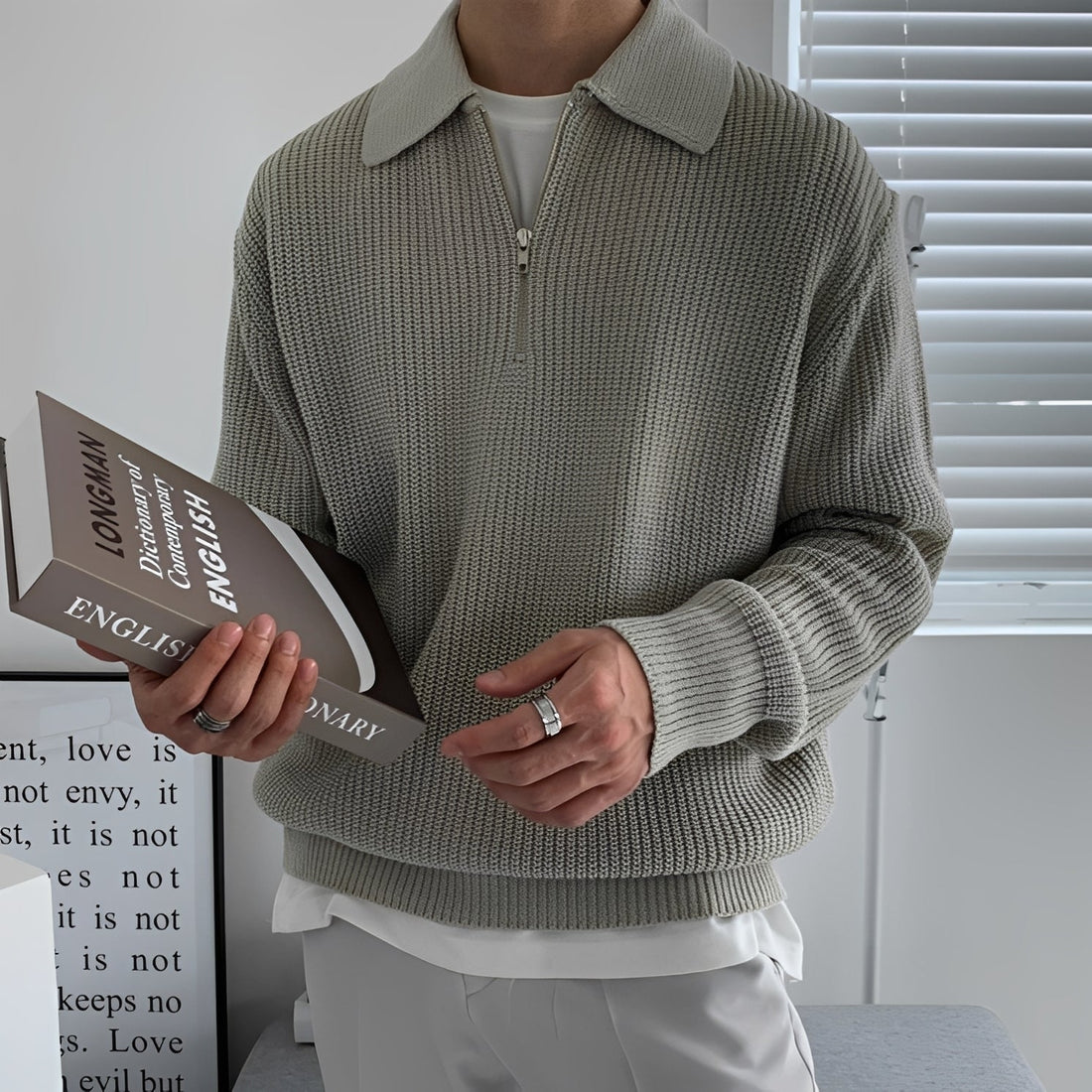 Archie - Weit geschnittener Oversize-Strickpullover für Herren