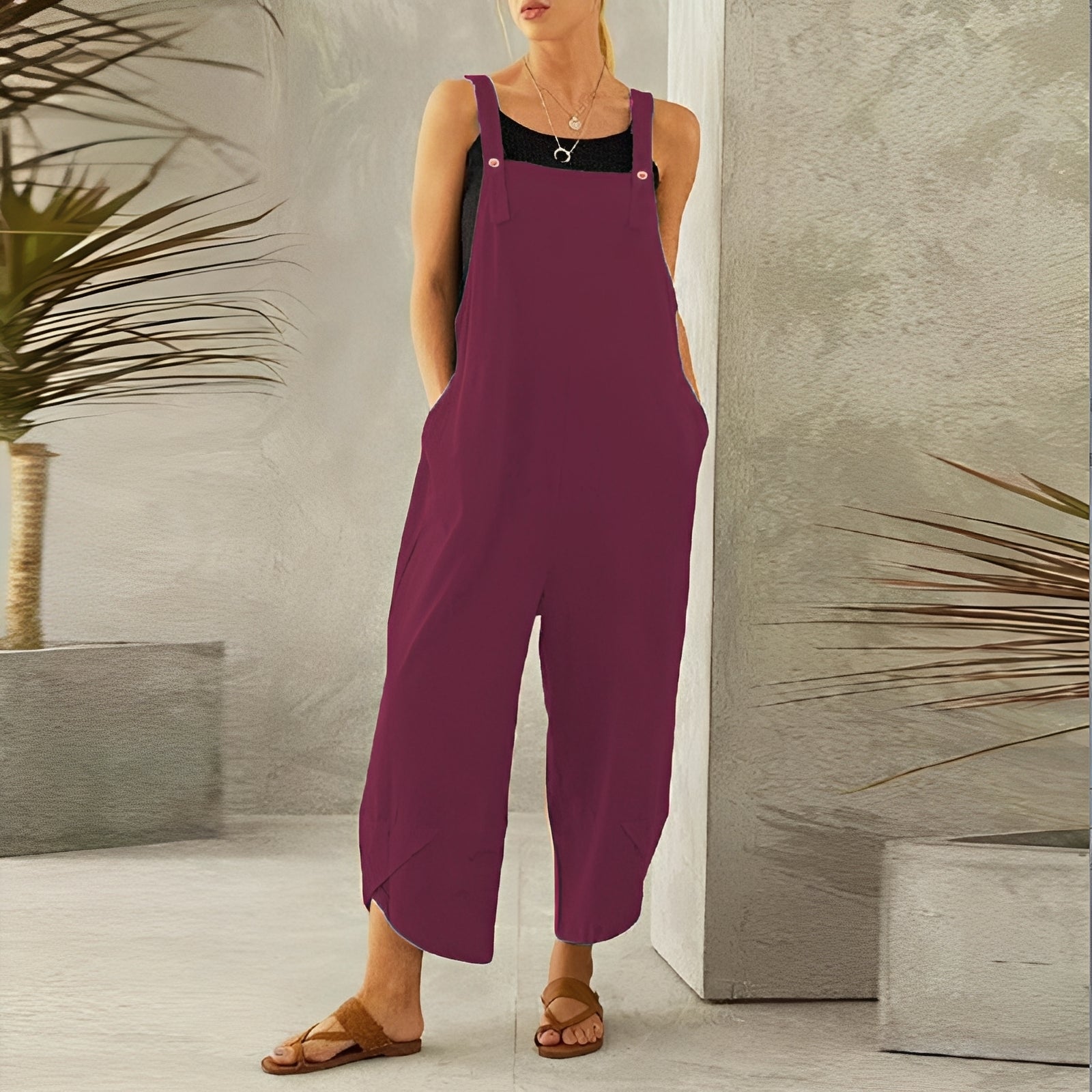Gabrielle - Damen-Jumpsuit mit weitem Bein im lässigen Stil