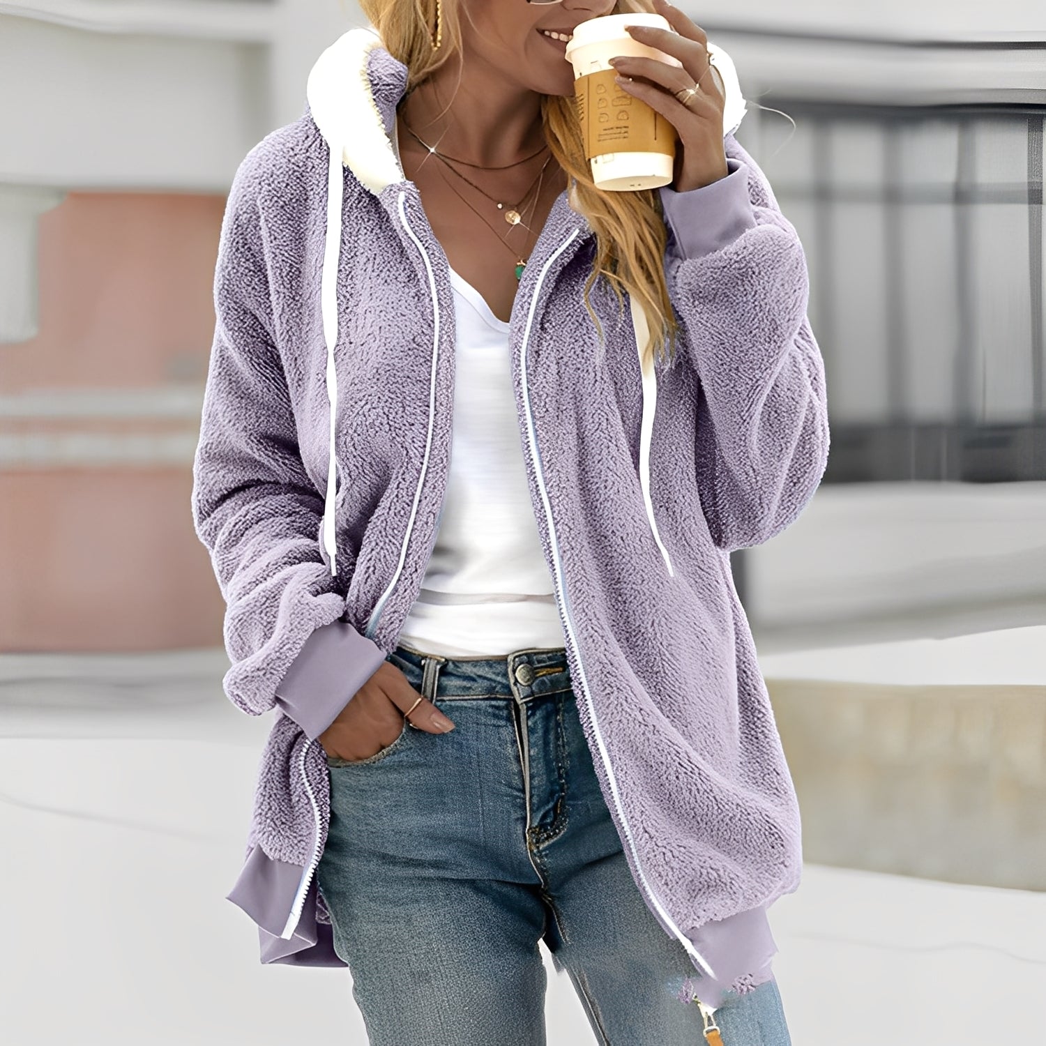 Rheanna - Damenkapuzenfleecejacke für Gemütlichkeit