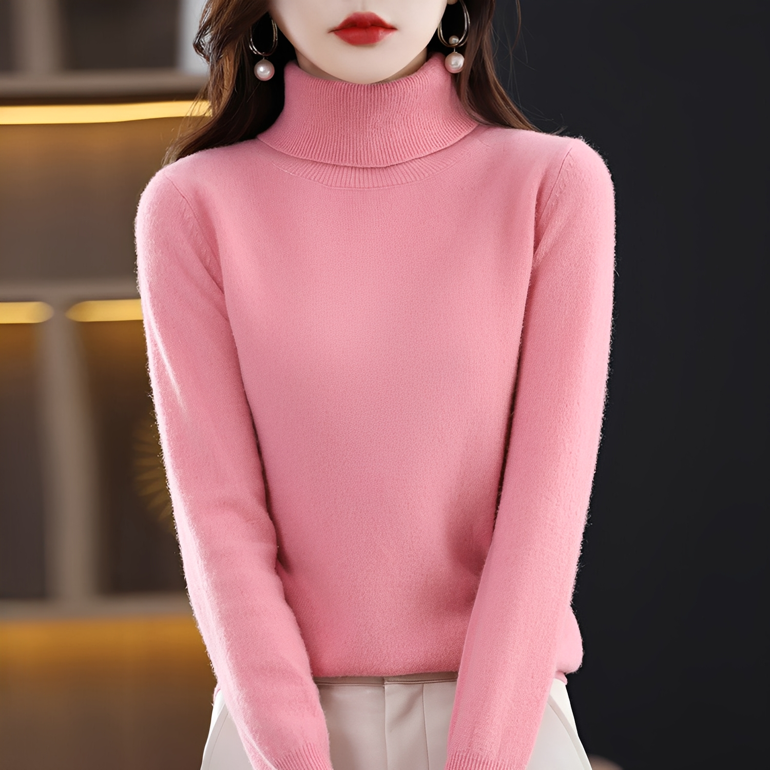 Katerly - Damen Rollkragenpullover für den Winter