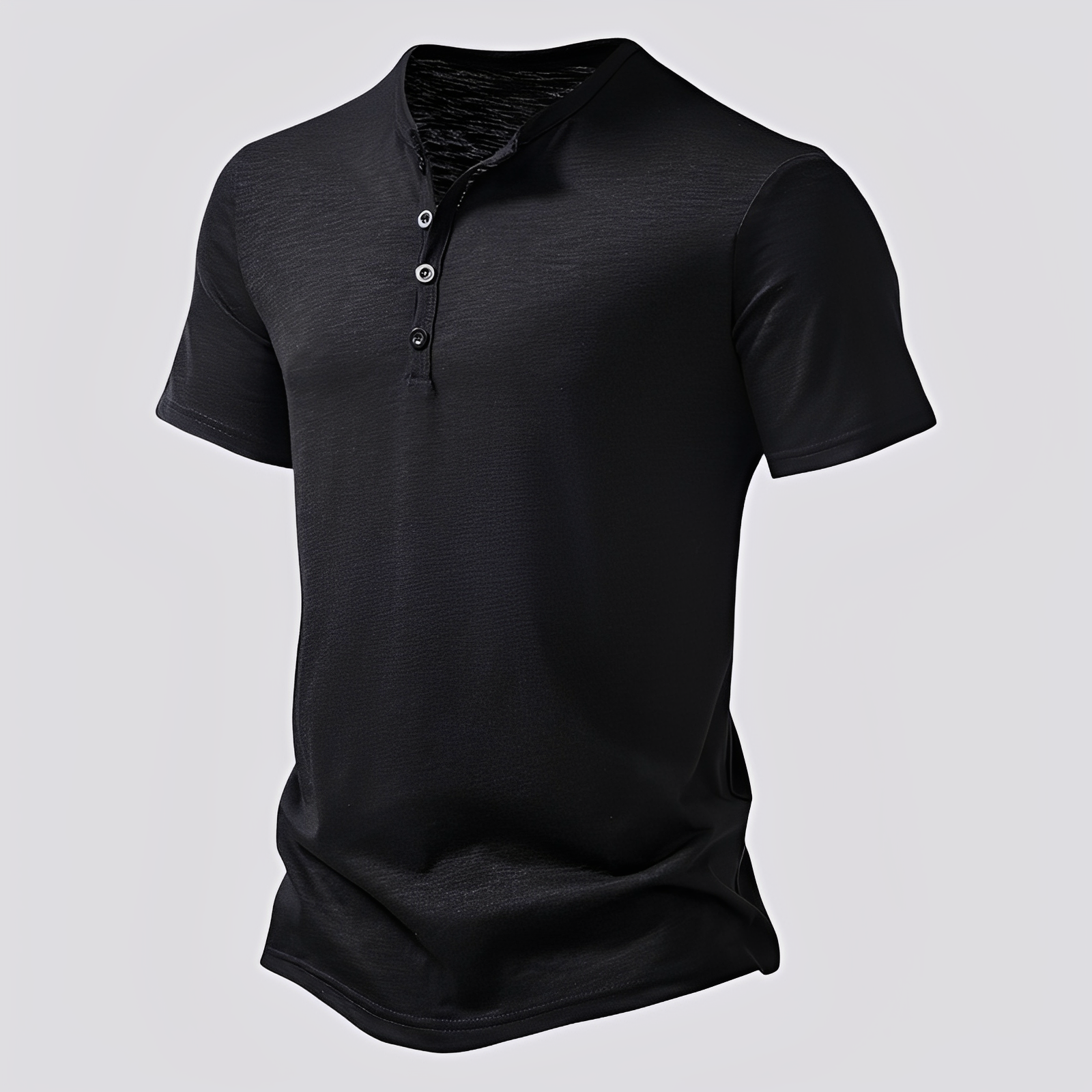 David - Herren-T-Shirt im komfortablen Design mit Knöpfen