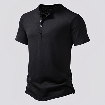 David - Herren-T-Shirt im komfortablen Design mit Knöpfen