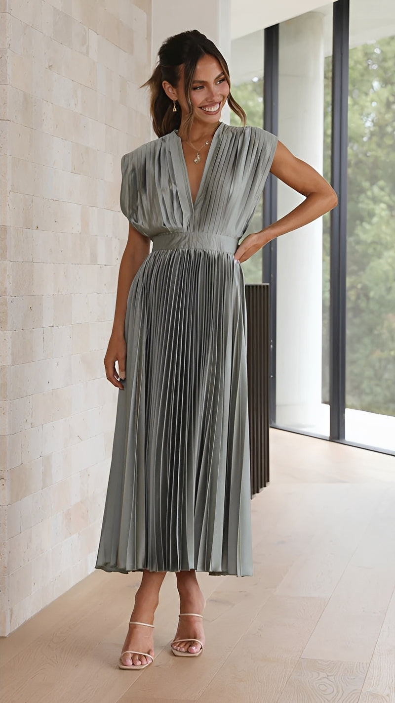 Alexia - Elegantes Midikleid für Damen mit V-Ausschnitt