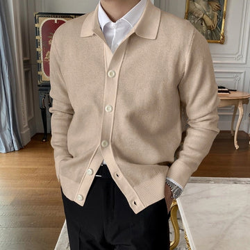 Andrew - Herren-Wollstrickjacke mit Knöpfen und lockerem Stil