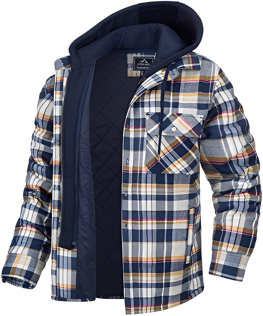 Rodger - Modische Herrenjacke mit Karomuster und Kapuze