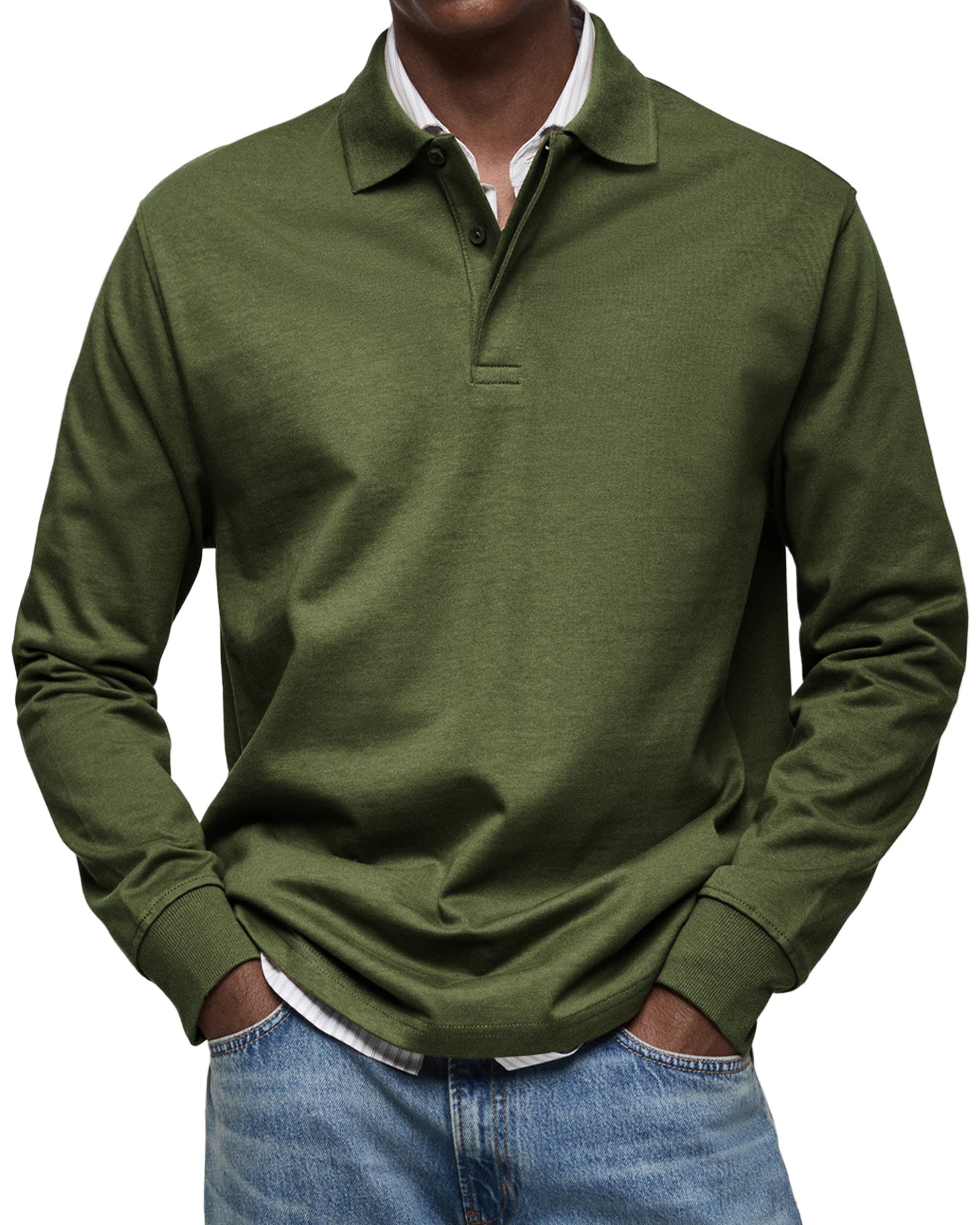 Dewey - Einfaches Herren-Langarm-Poloshirt