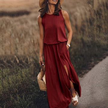 Kleid Mina mit geschlitztem Saum und zwei Taschen