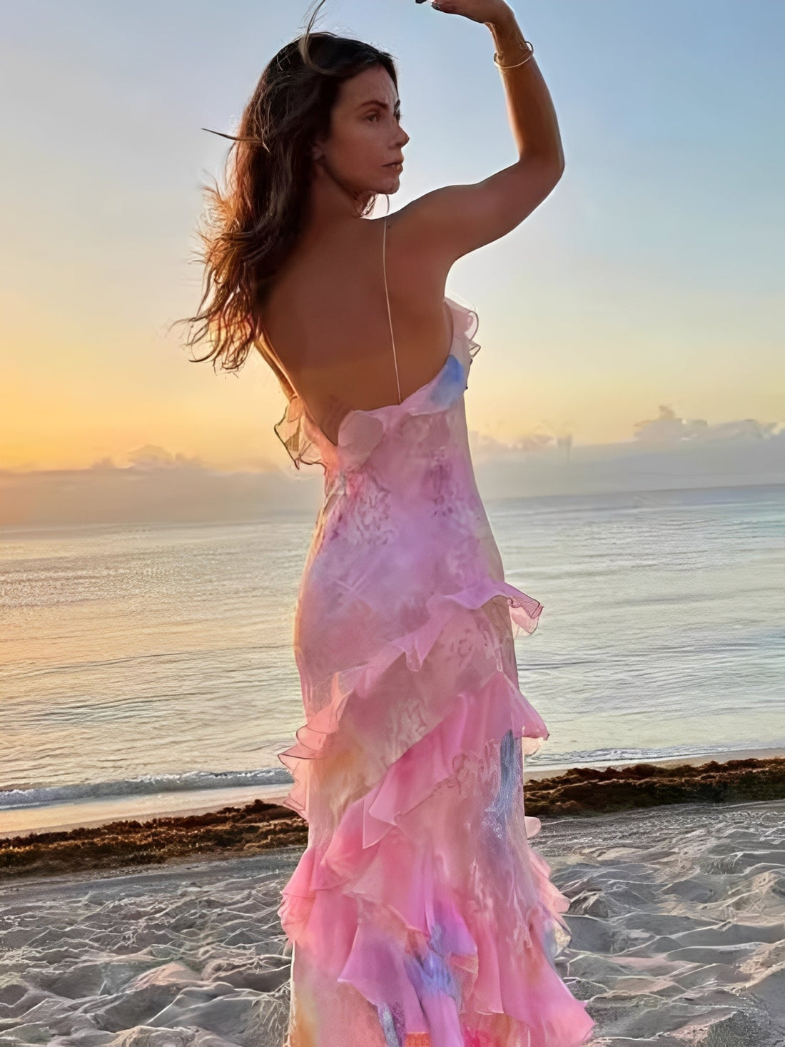 Angela - Elegantes Damen-Maxikleid mit offenem Rücken
