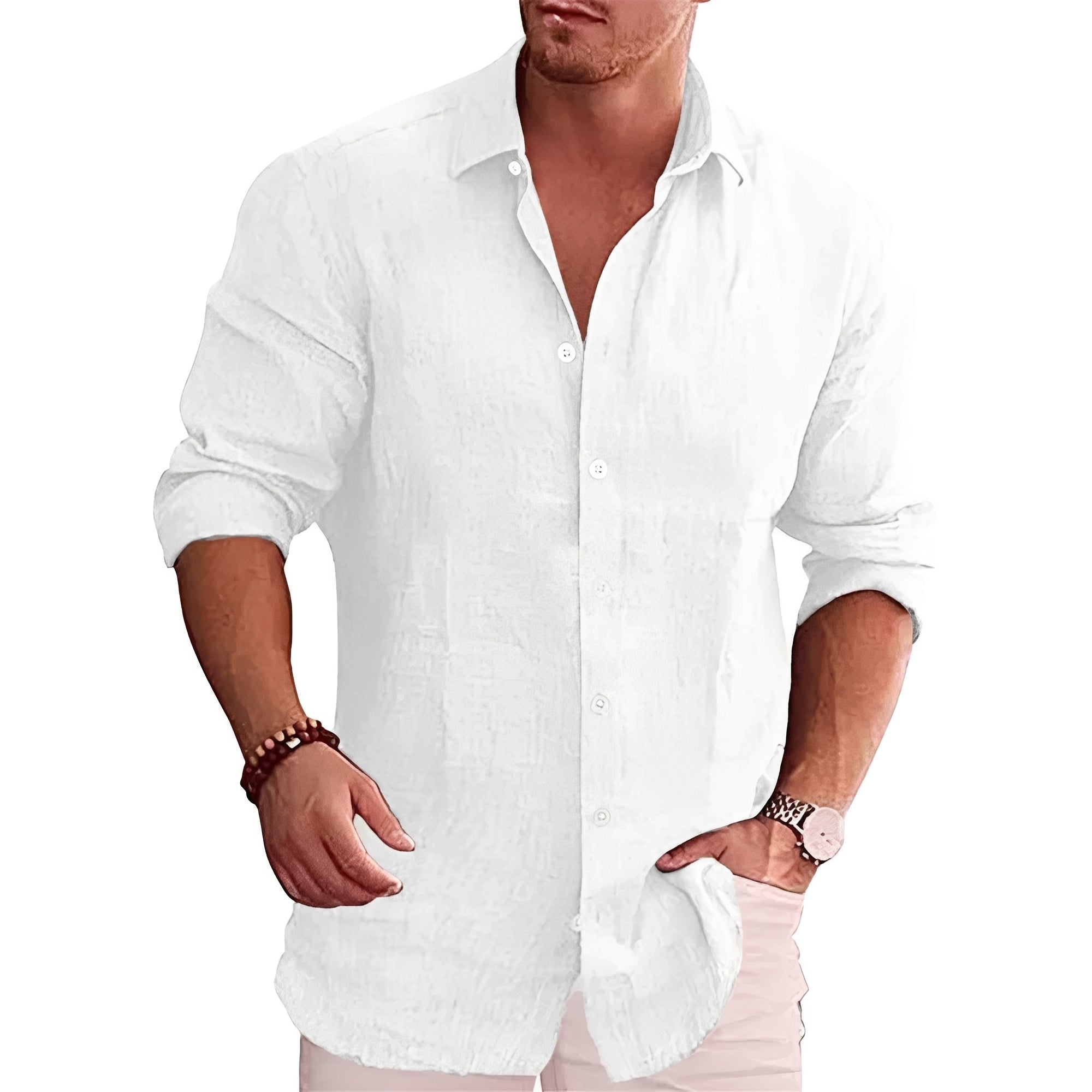 Louis - Angenehmes Slim-Fit-Hemd mit langen Ärmeln für Männer