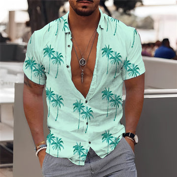 Hector - Elegantes Hemd für Männer mit Palmenmuster